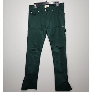 Mens Mintcrew Carpenter Green Jeans Size 28 Zip Flare Legs